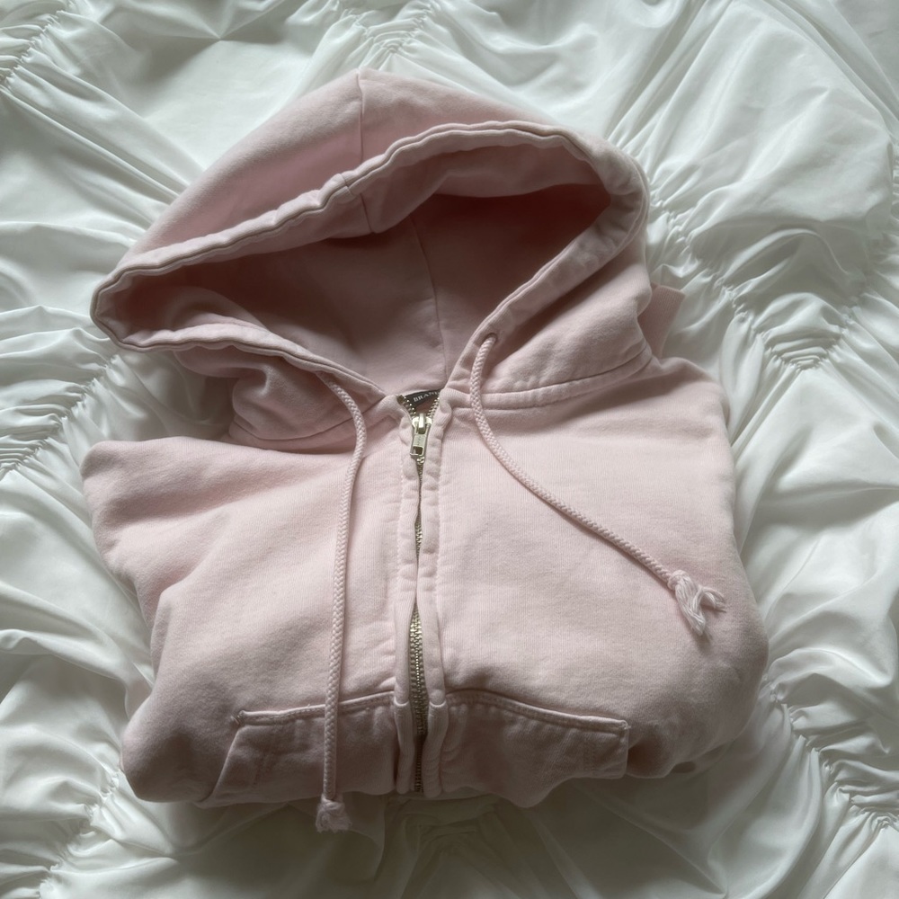 pink cropped hoodie brandy melvile